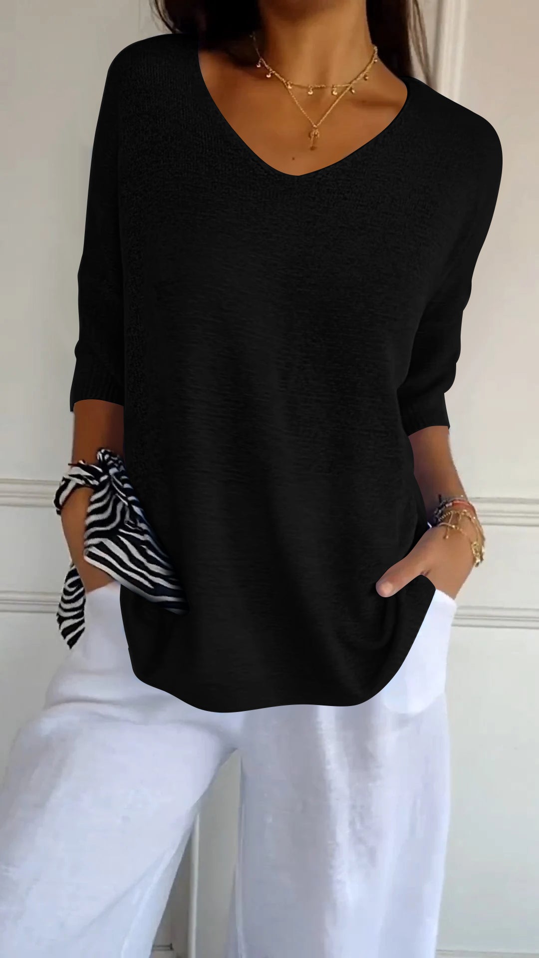 Shafina Top | Losse VHals Top