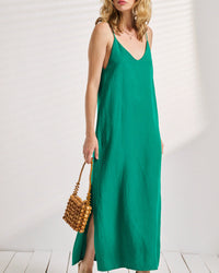 Elegante en casual lange jurk met dunne bandjes voor elke gelegenheid