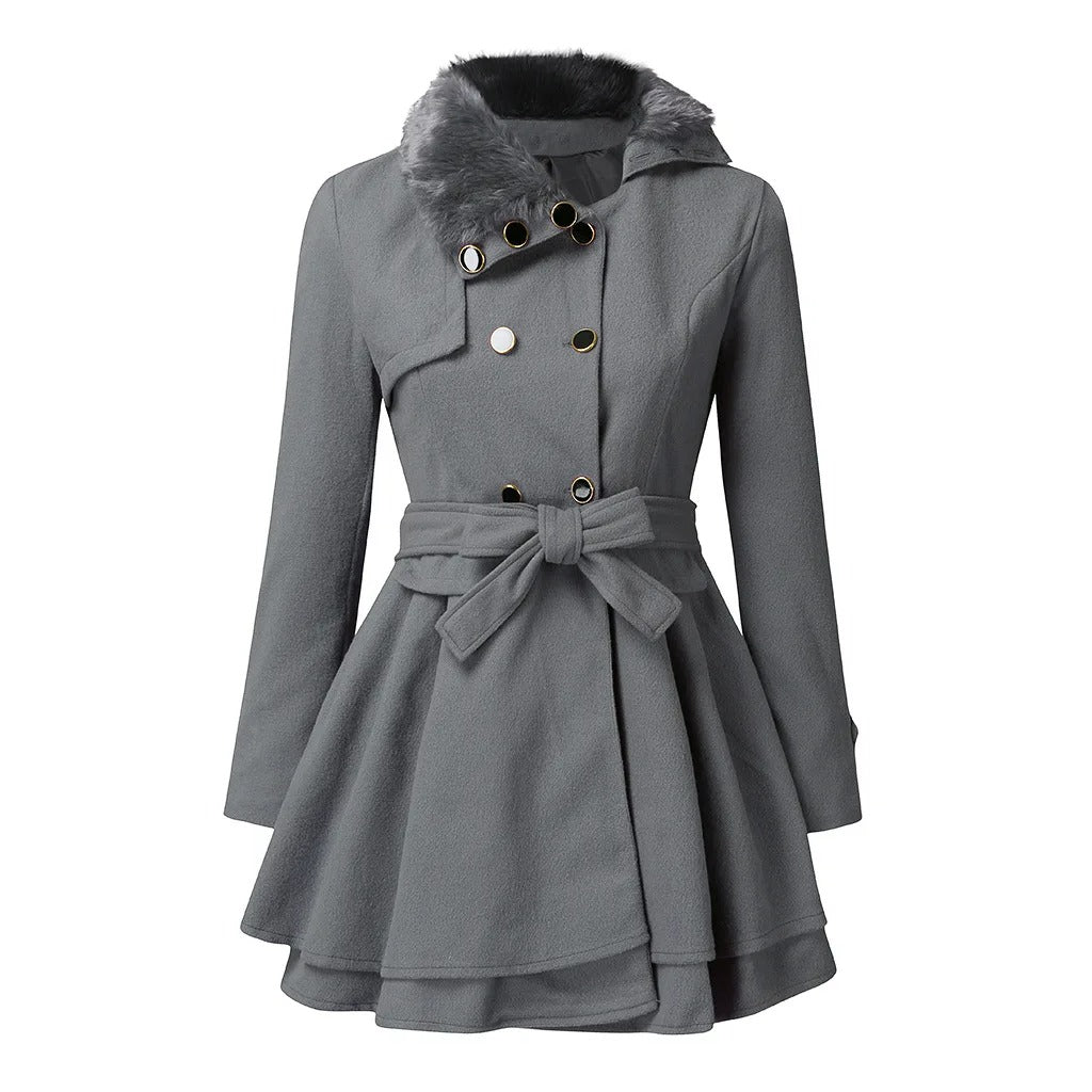 Yen | Chique trenchcoat met veganistisch bont