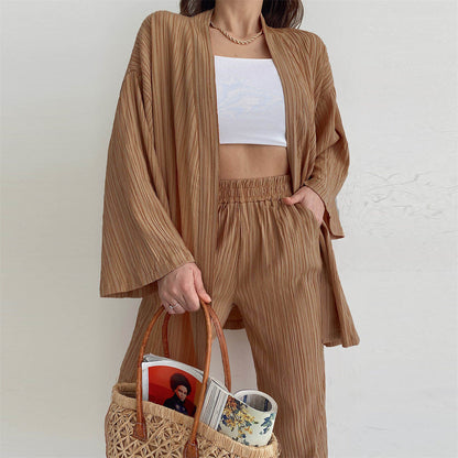 Kaitlyn - Dames Herfst Camel Casual Set