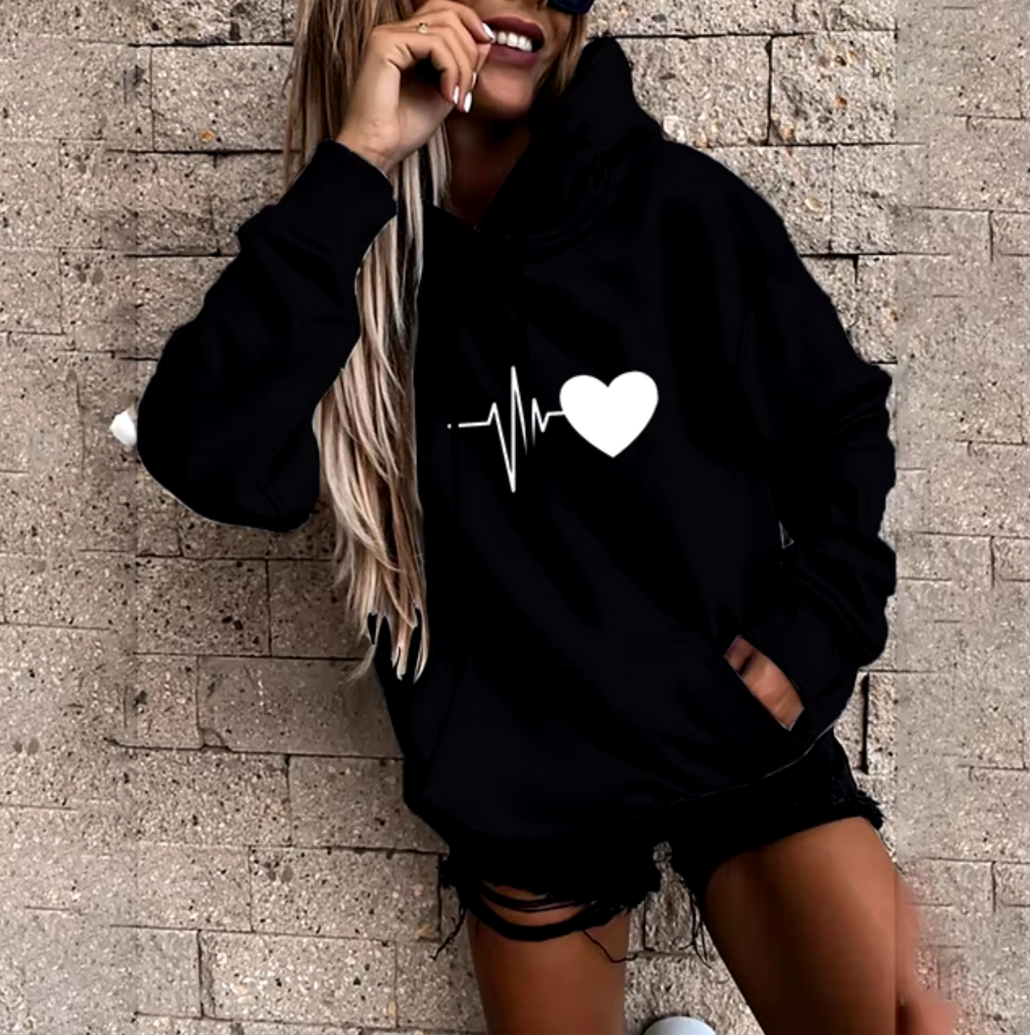 Sharon | Sweatshirt met capuchon en print