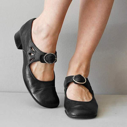 Orthopedische vintage schoenen met ronde teen - opaal