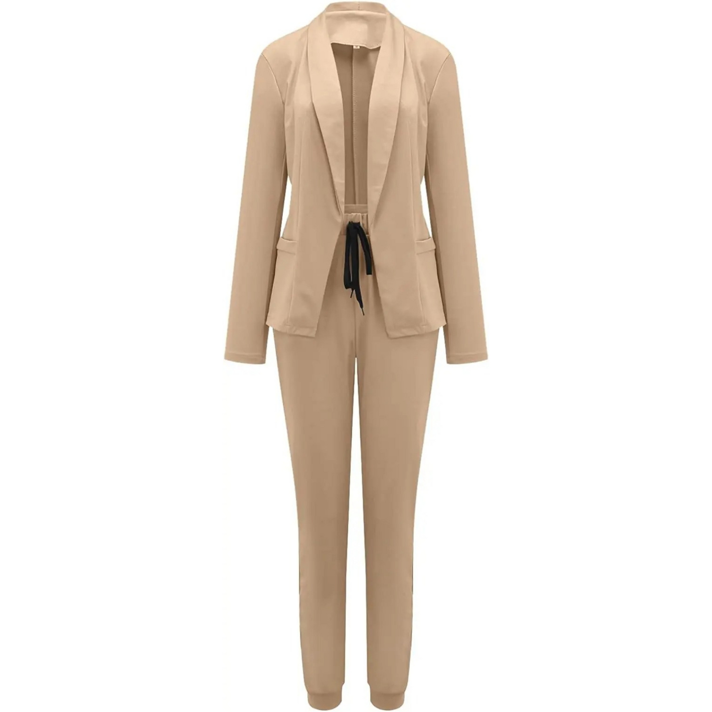 Lena | Slim-fit blazer en broek set in effen kleur