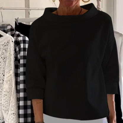 Elegante top met hoge kraag voor dames