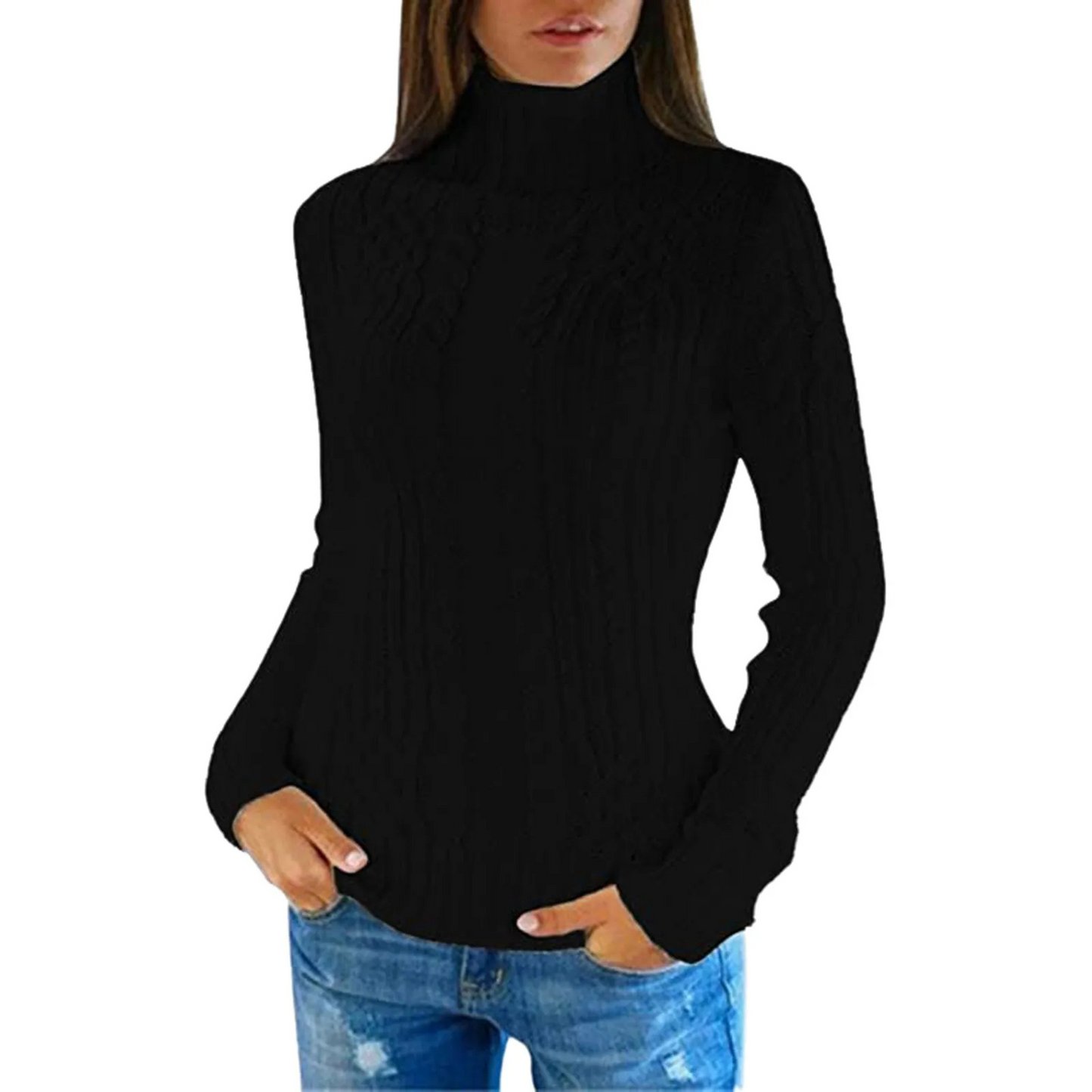 Yerly Trui | Vrouwen kabelgebreide turtleneck trui