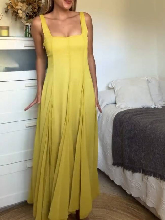 Lange strapless jurk voor speciale gelegenheden met vierkante halslijn