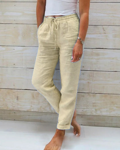 Lena | Casual Linnen Broek | Lichtgewicht & Stijlvol | Relaxed Fit