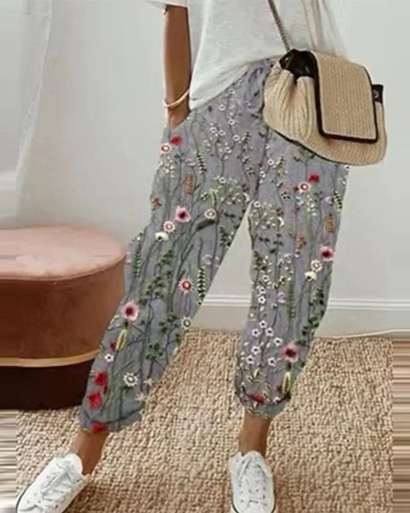 Casual linnen broek voor dames met zakken
