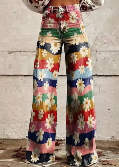 Wijde broek met kleurrijke print