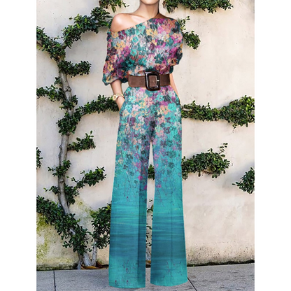 Anna | Off-shoulder jumpsuit met bloemenprint