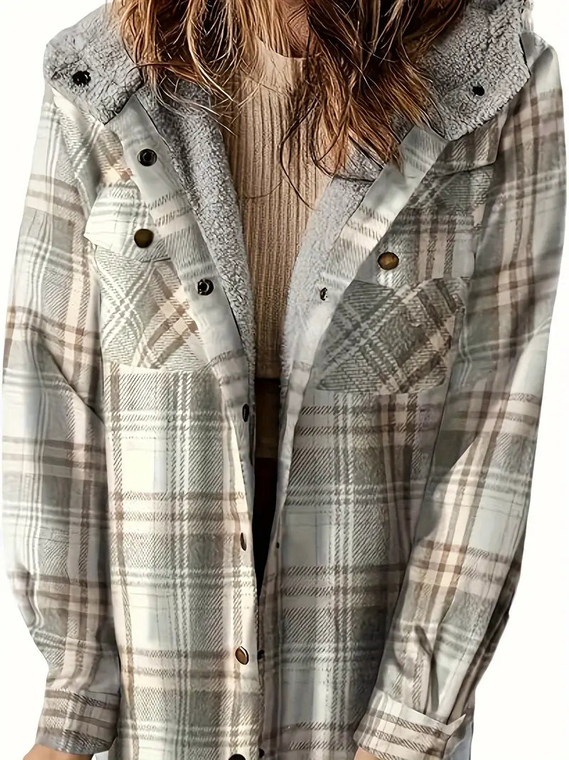 Gezina Coat | Women's Checked Hooded Coat