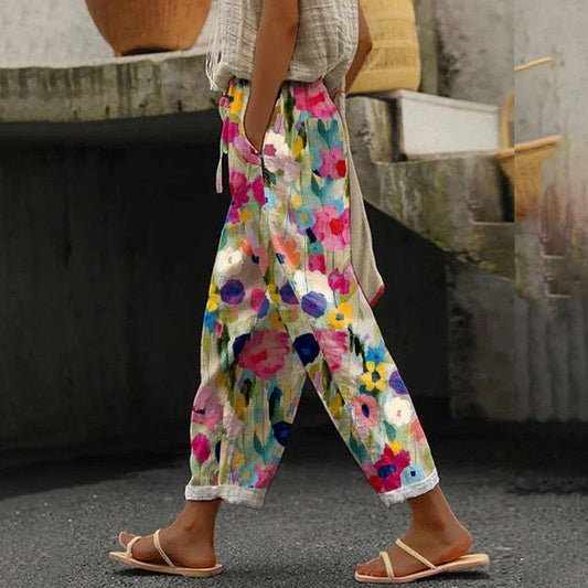 broek met aantrekkelijke print en steekzakken