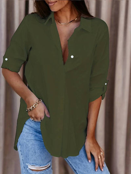CORINE | Relaxte blouse met Vhals voor de lente