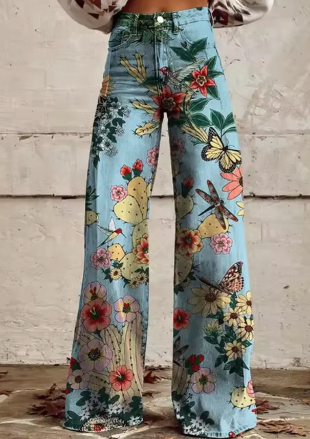 Wijde broek met kleurrijke print