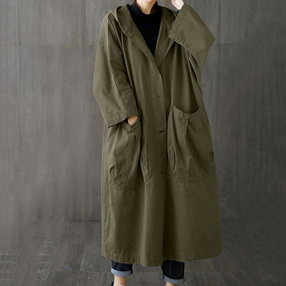 Winddichte oversized trenchcoat met zakken voor dames