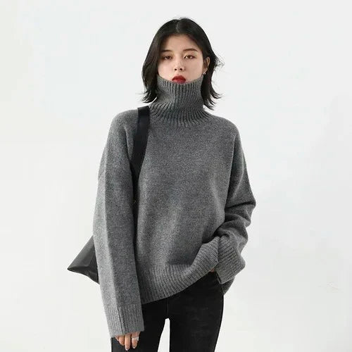 Fryda Trui | Vrouwen effen turtleneck trui