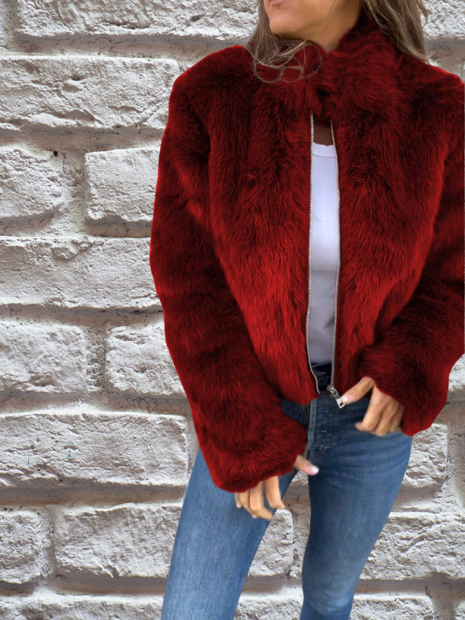 Luxe fluffy winter jas voor dames