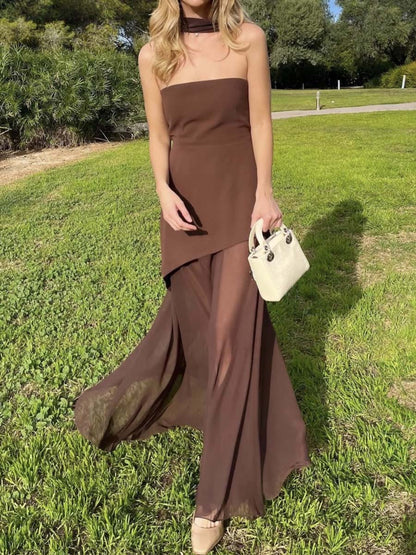 Elegante strapless jurk met asymmetrisch patroon voor speciale gelegenheden