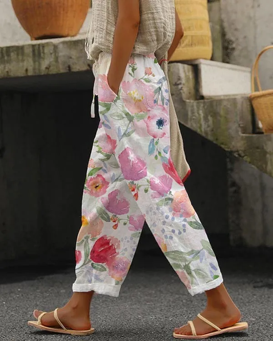Losse broek met bloemenpatroon Reagan voor dames
