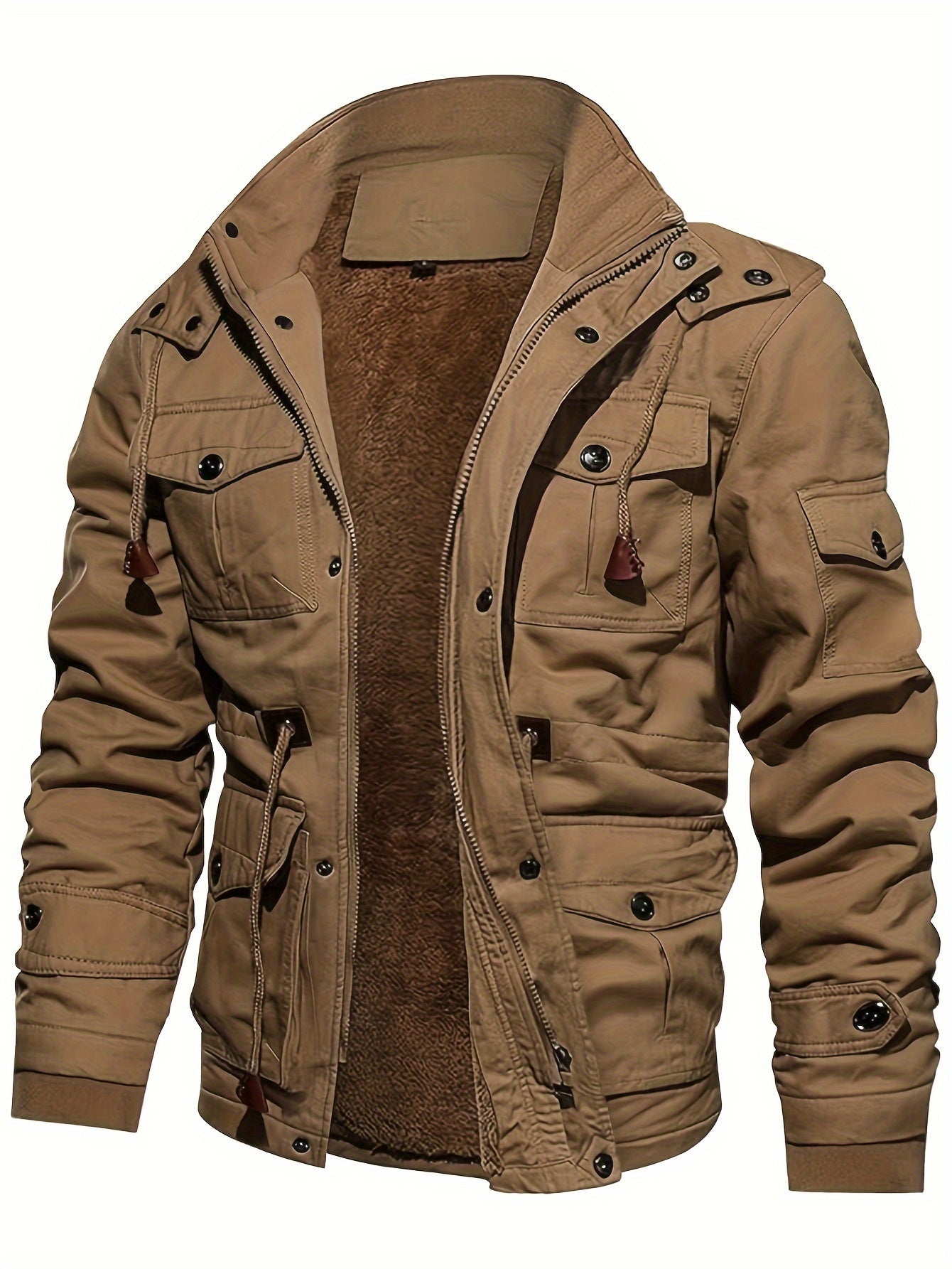 Tactische Warme Fleece Hooded Cargo Outdoor Jas Voor Mannen | Perfect voor buitenactiviteiten