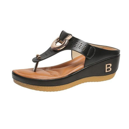 ADELAIDE | Leren Wedge Sandalen