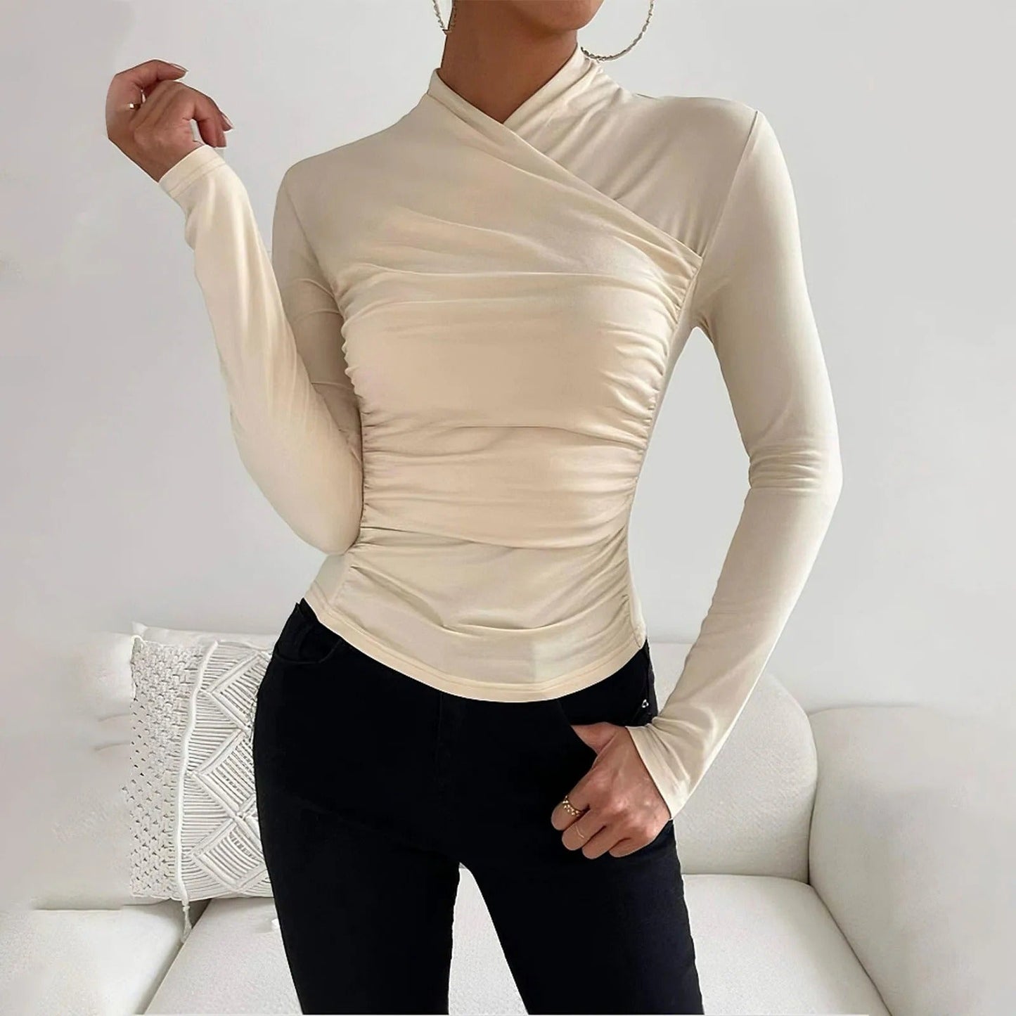 Sophia - Elegante wikkeltrui met lange mouwen voor dames