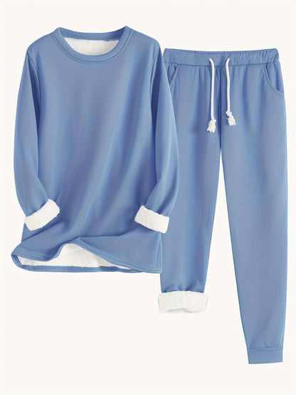 Isla - Effen dames thermoset met trui en trainingspak