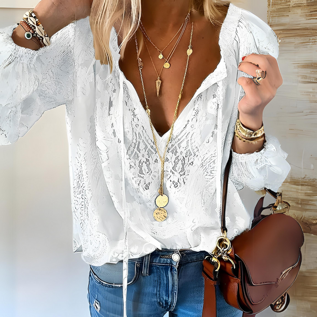 Vrouwen gehaakte boho blouse