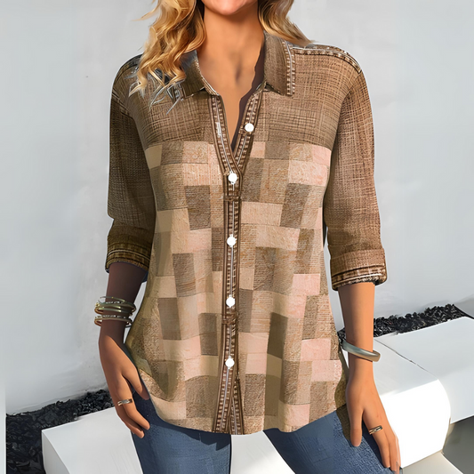 Kezia - Casual Geruite Blouse voor Vrouwen
