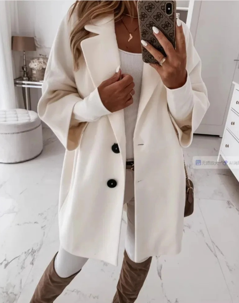 Aurore - Oversized Trench Coat met Dubbele Knoopsluiting en Casual Fit