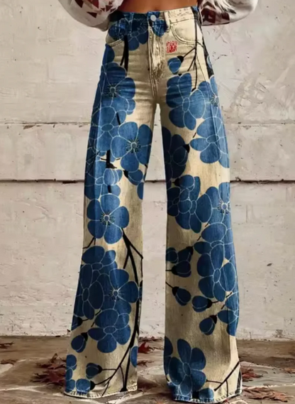 Wijde broek met kleurrijke print