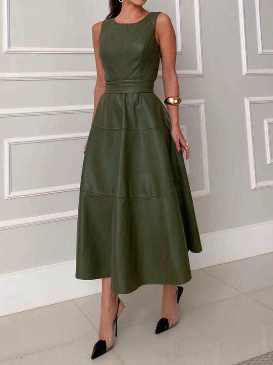 casual mouwloze jurk met A-lijn en moderne stijl