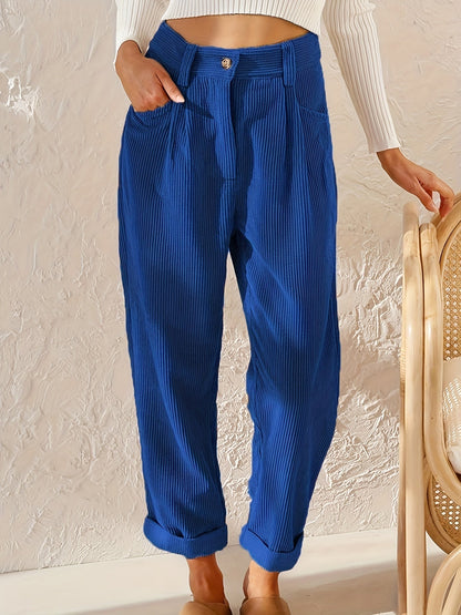 Corduroy broek met rechte pijpen voor dames