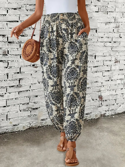 Naomi | Wijde Broek met Bohemian Print | Relaxed en Stijlvol | Luchtige Stof