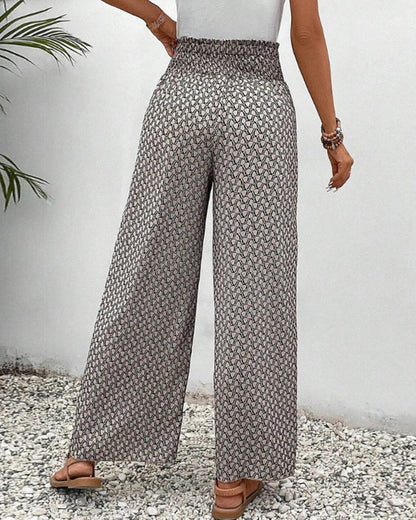 Amelia | Wijde Broek met Geometrische Print | Statement Look | Luchtige Stof