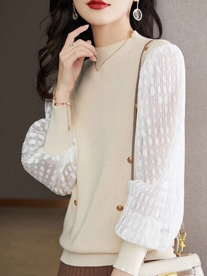 Celestia Top | Gebreide damestop met lange mouwen