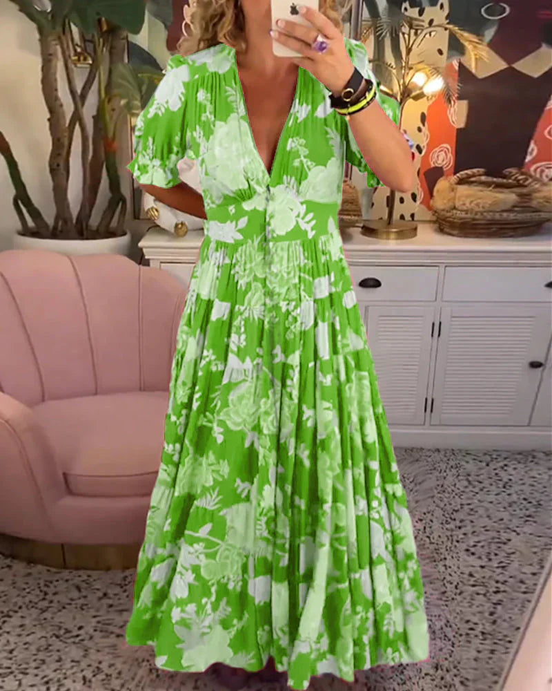 lange jurk met vloeiende elegantie