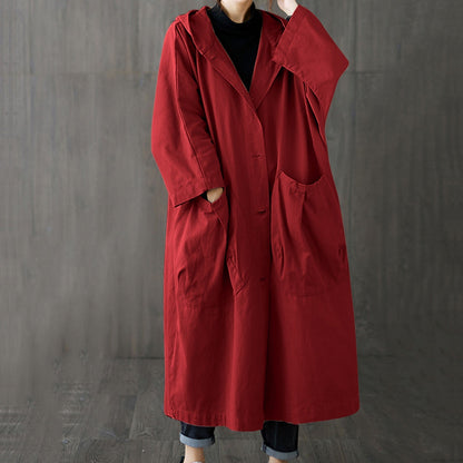 Winddichte oversized trenchcoat met zakken voor dames