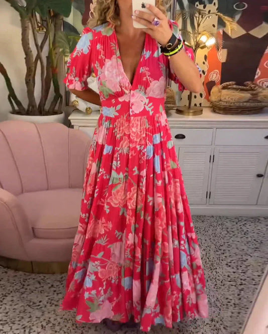 lange jurk met vloeiende elegantie