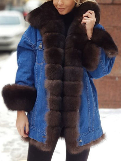 Geertrude Coat | Denim Fur Coat