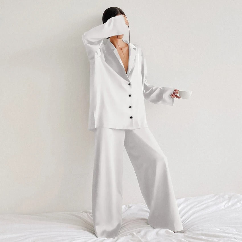 Zijdeachtige elegantie oversized pyjamaset - Belen