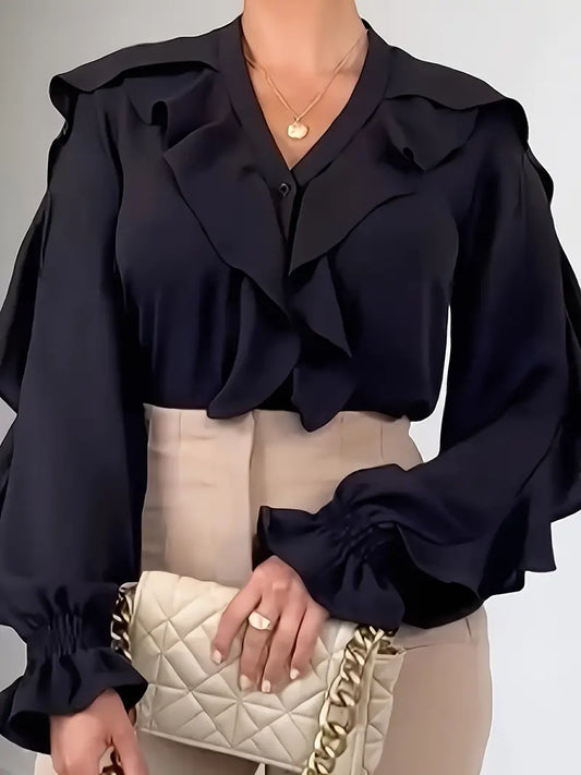 Isabelle Vrouwenblouse met ruches - Romantisch en elegant