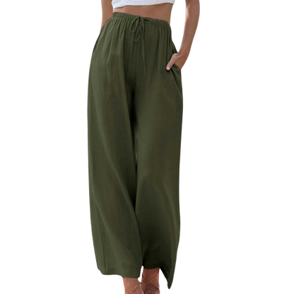 Mila | Wijde Broek met Trekkoord | Casual Comfort | Luchtige Viscose