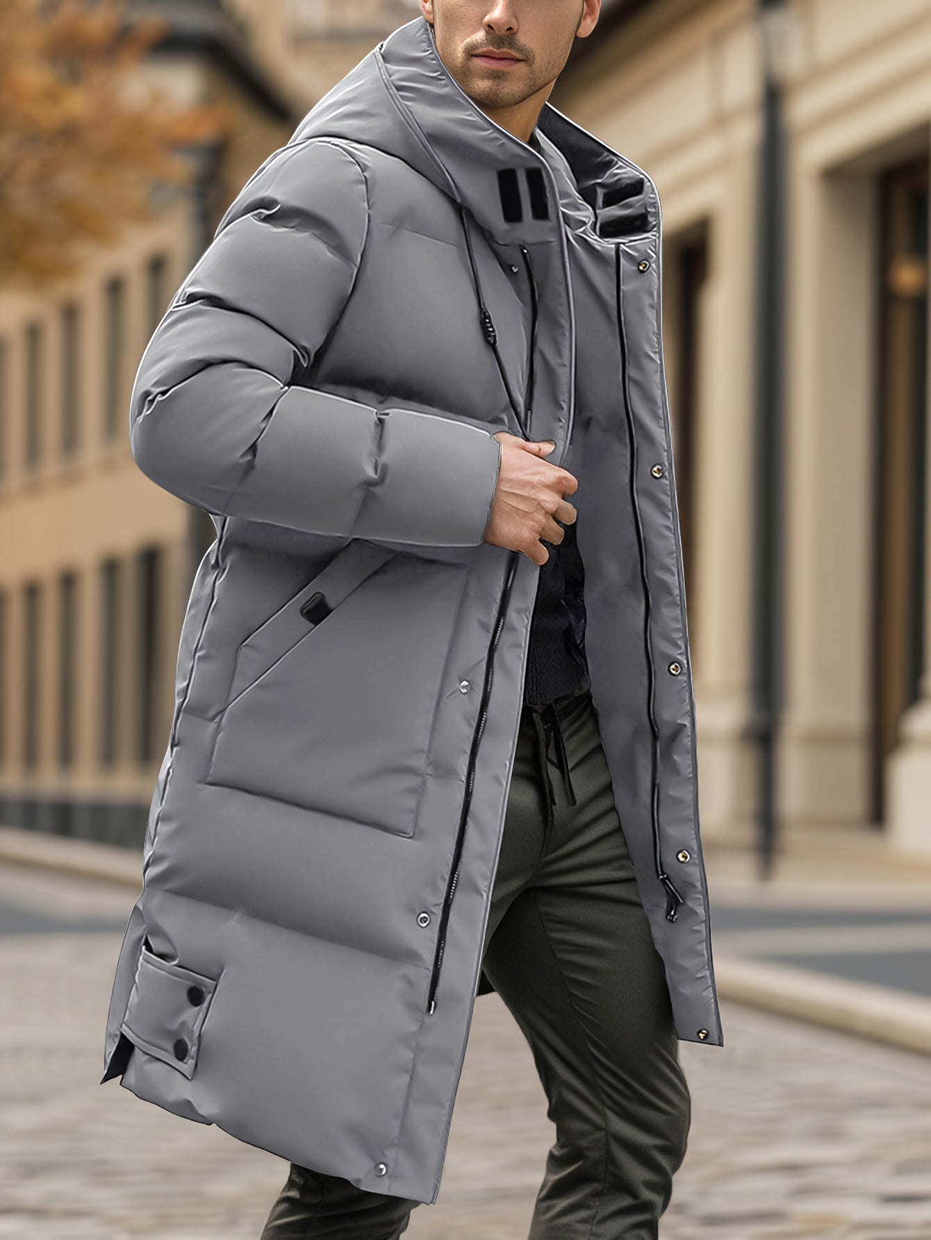 Casual Fleece-Lined Zip Front Winterjas Voor Mannen | Perfect voor Buitenactiviteiten