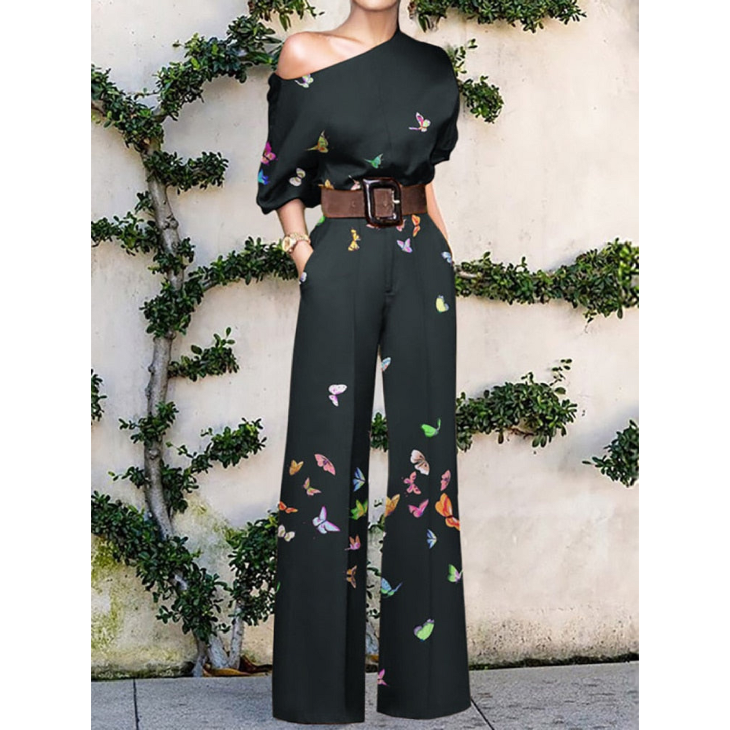 Anna | Off-shoulder jumpsuit met bloemenprint