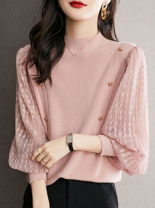 Celestia Top | Gebreide damestop met lange mouwen