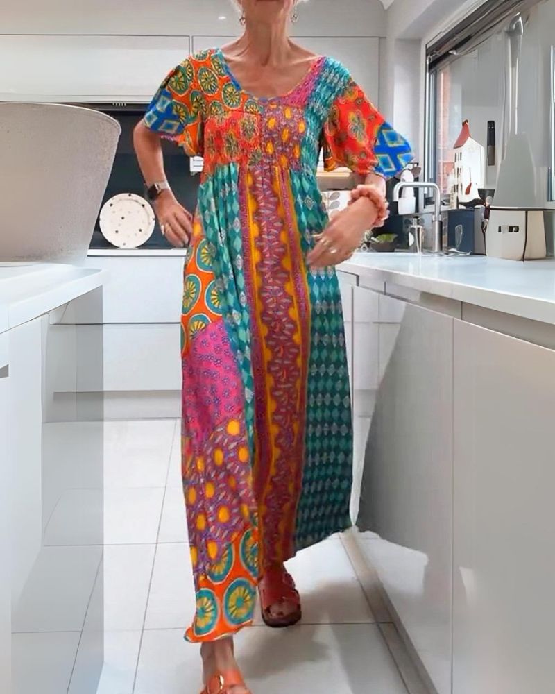 Bohemian jurk met paisley patroon