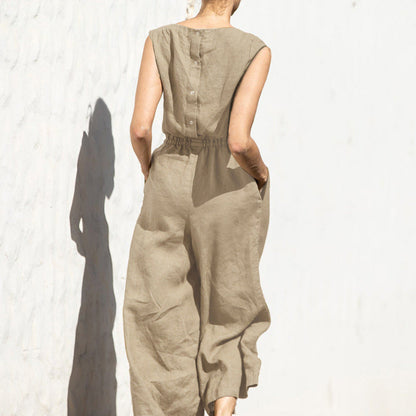 mouwloze loungekleding temperament jumpsuit