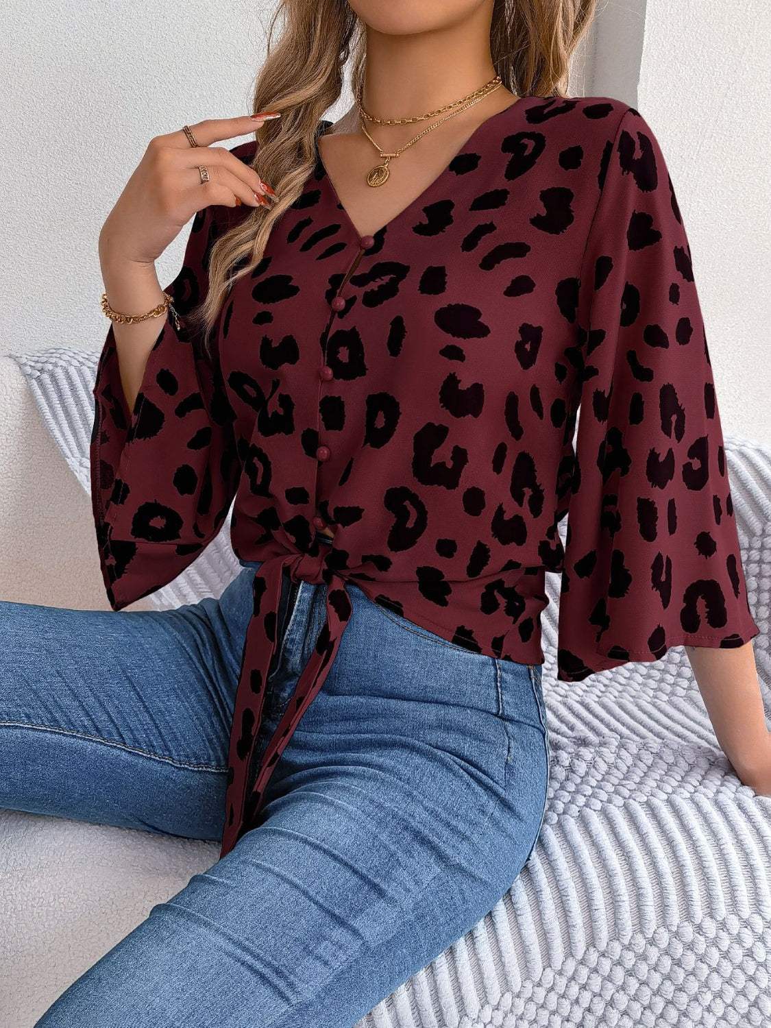 Damesblouse met dierenprint