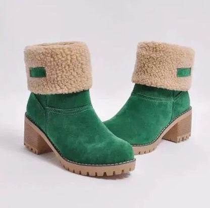 Winterlaarzen voor dames met lage hak en eigentijdse stijl
